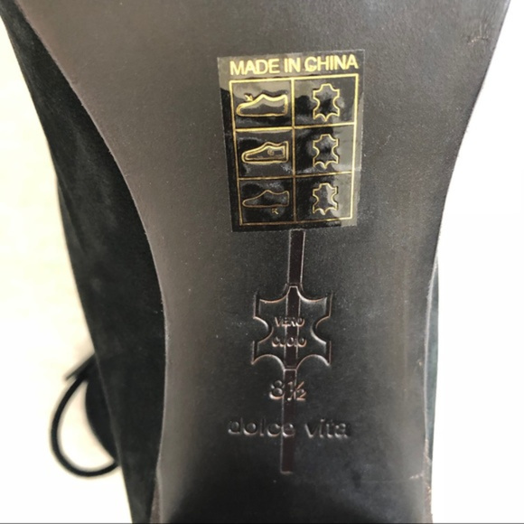 Dolce Vita Black Leather Jada Stacked Heel Boot - Picture 6 of 8